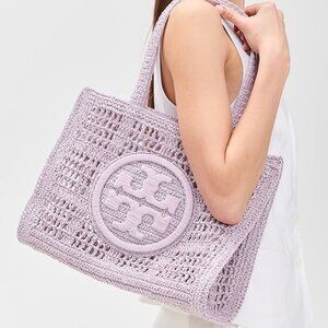 Tory Burch $395 158040 Small Ella Hand-Crocheted Tote Pale Purple NWT!
